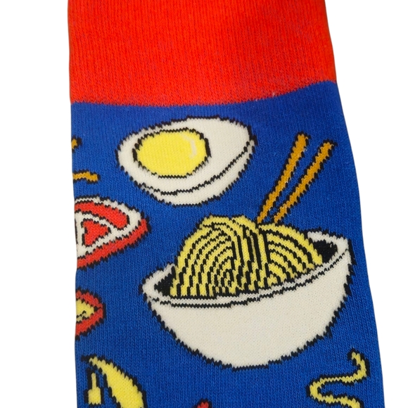 Source Unknown Casual Socks Blue and Red Ramen Design NWOT One Size - Picture 3 of 4